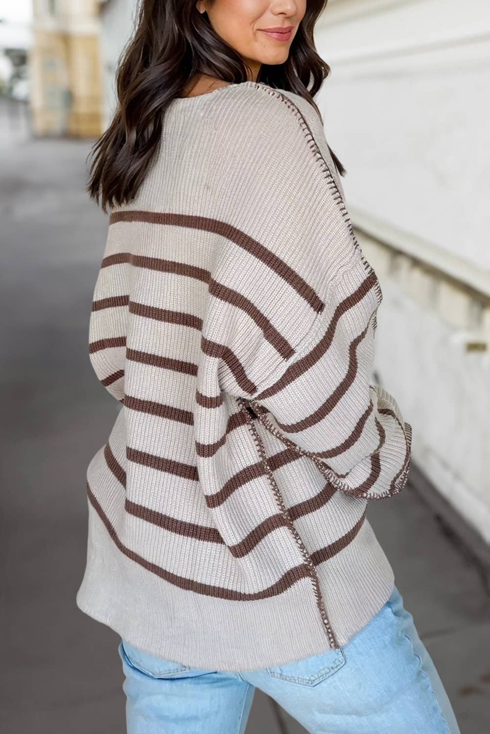 Striped Henley Sweater
