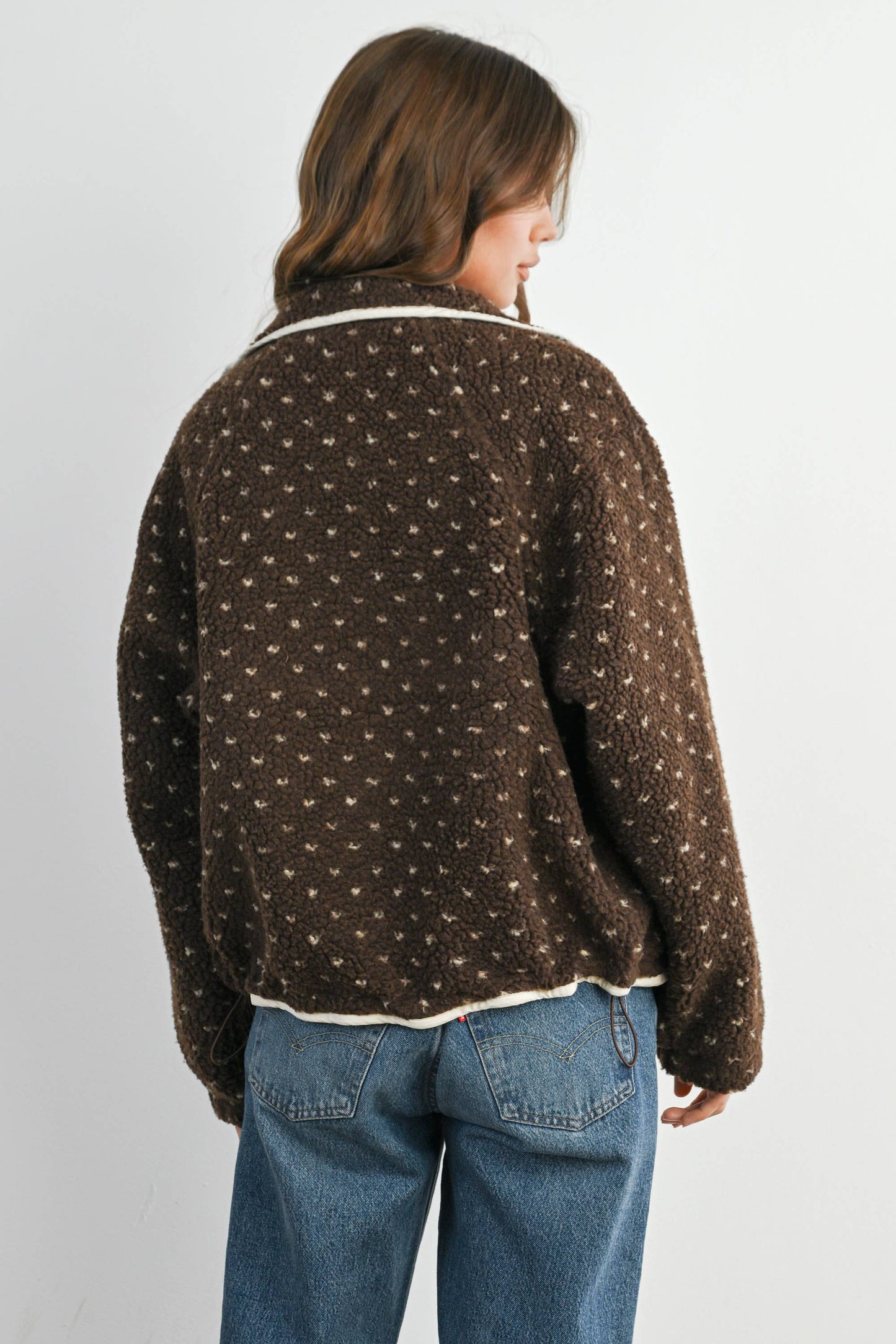 High Pile Fleece Jacket - Brown/Taupe