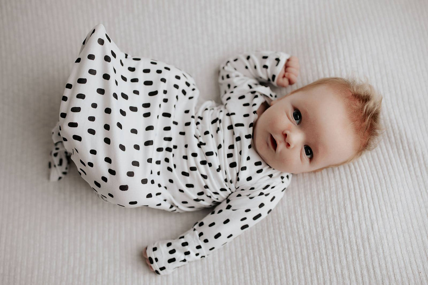 Black & White Poka Dot Knotted Gown