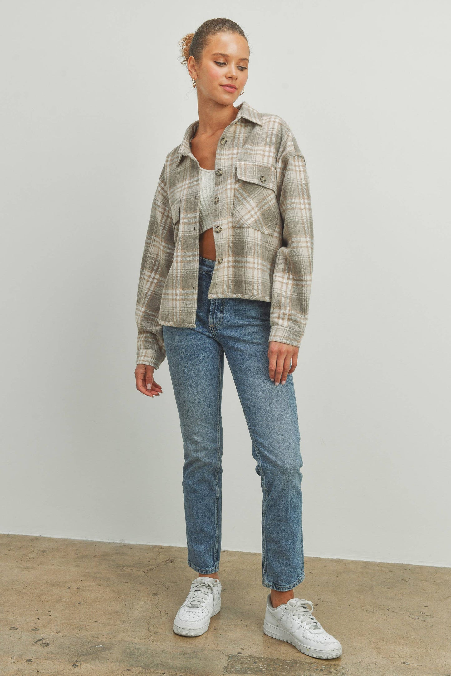 Plaid Crop Fall Shacket