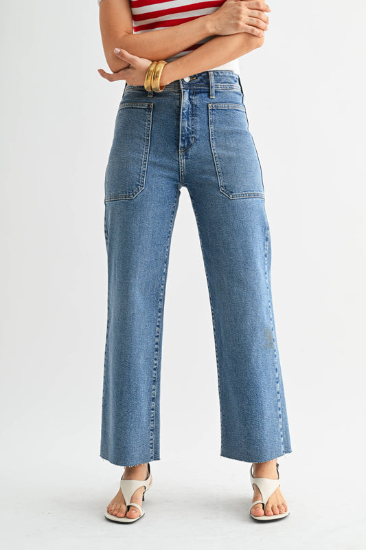 Utility Wide Leg - Medium Wash