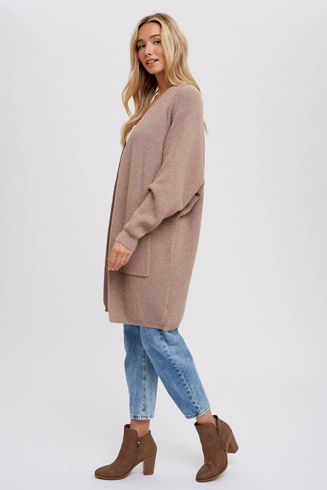 Open Front Dolman Sleeve Cardigan