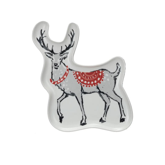 Stoneware Deer Shaped Dish, Multi Color ©