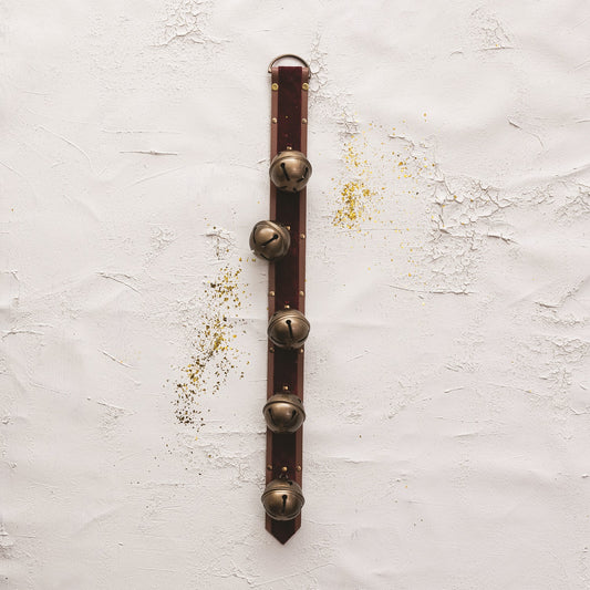 Leather and Velvet Door Hanger - Burgundy
