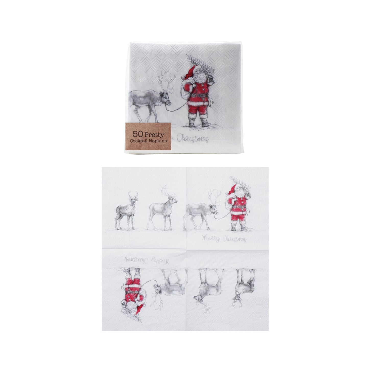 Paper Cocktail Napkins - Santa