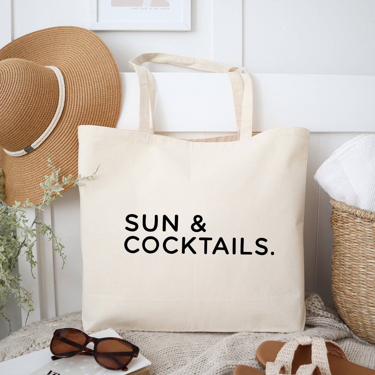 Sun & Cocktails Holiday Tote Bag