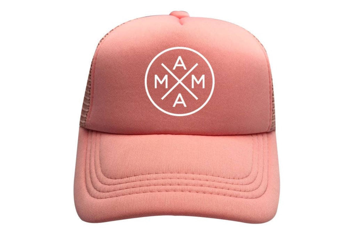 Mama X™ Pink With White Glitter Trucker Hat