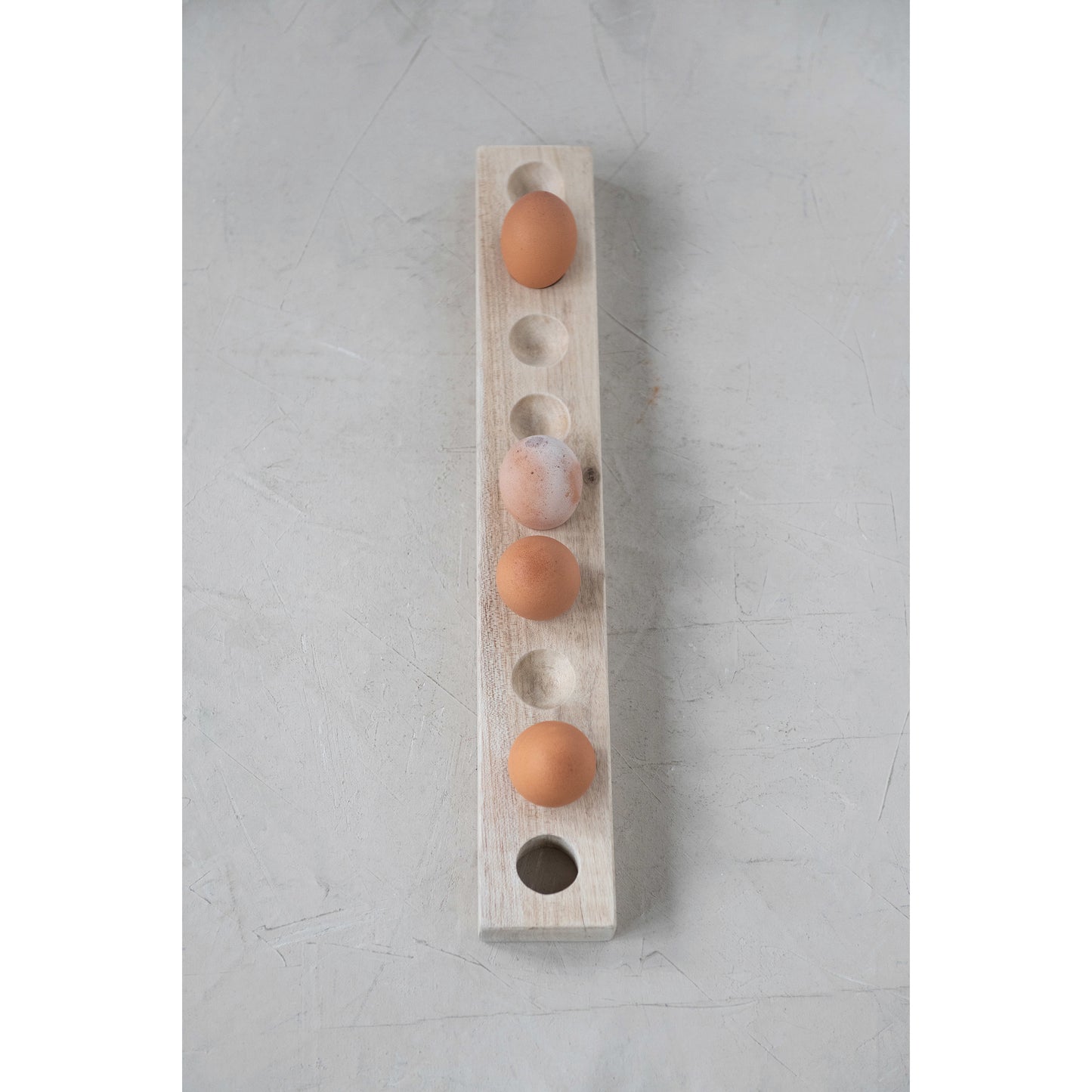 Mango Wood Egg Holder with Handle