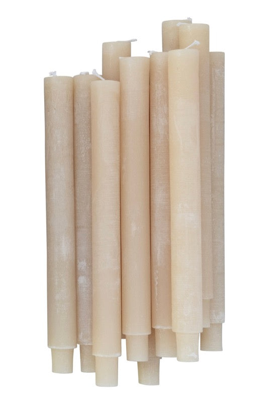Unscented Taper Candles, Powder Finish, Set of 2