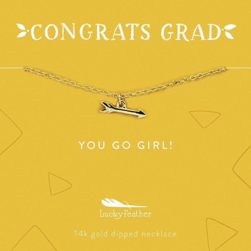 Grad Necklace - You Go Girl! - Gold - Arrow