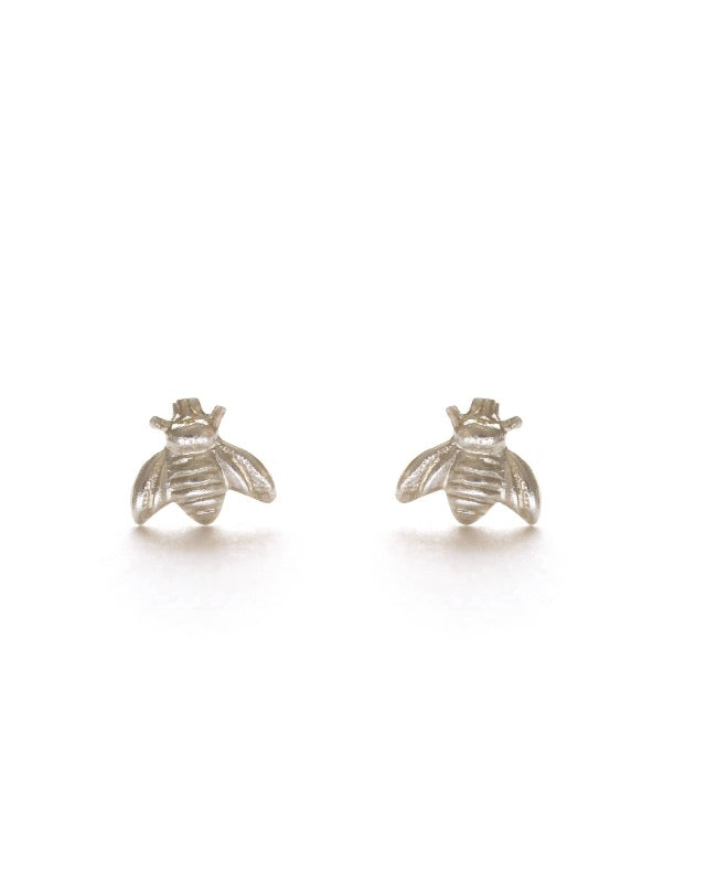 Honey Bee Studs in Silver