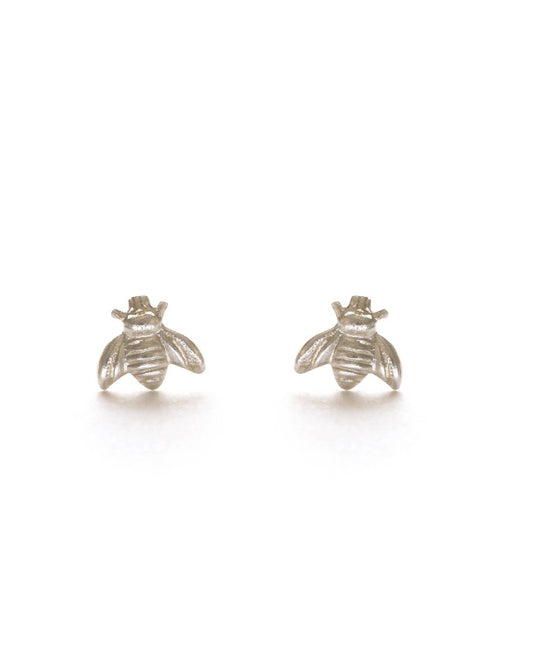 Honey Bee Studs in Silver
