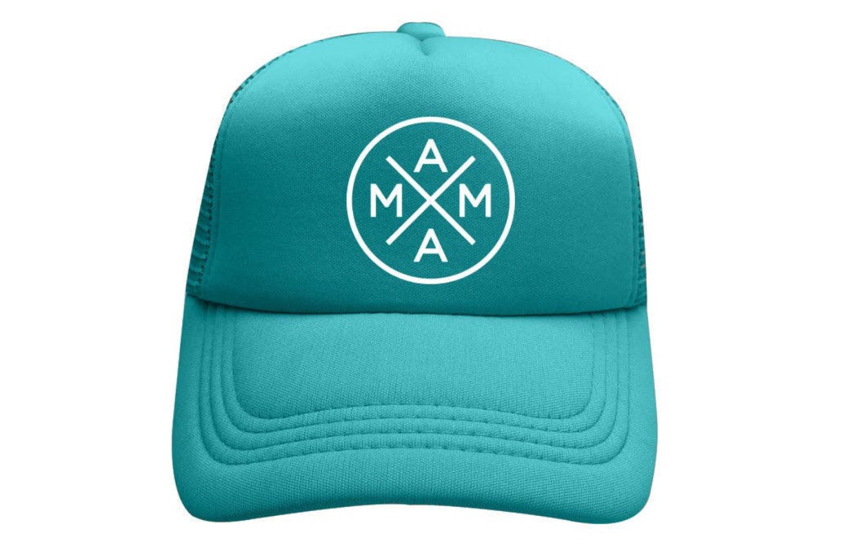Mama X™ Teal White Glitter Trucker