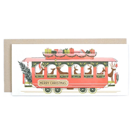 Christmas Trolley Card