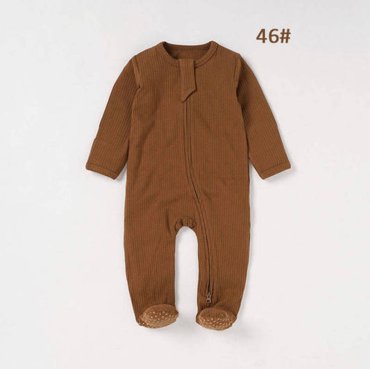 Organic Cotton Ribbed Baby Footies