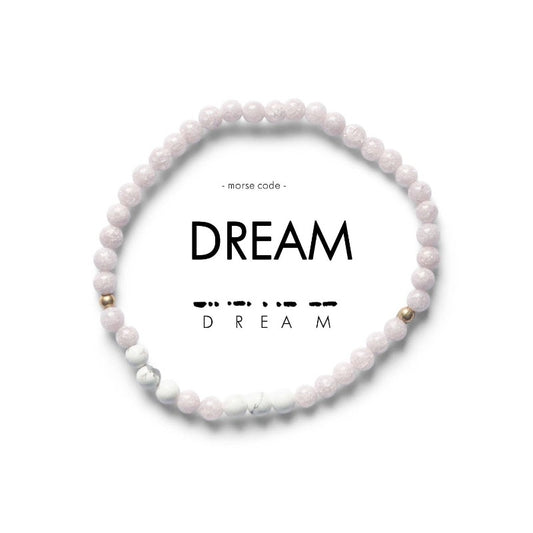 Morse Code Bracelet | DREAM: Lavender Jade & Marble