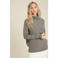 Slouch Neck Dolman Pullover - Dark Gray