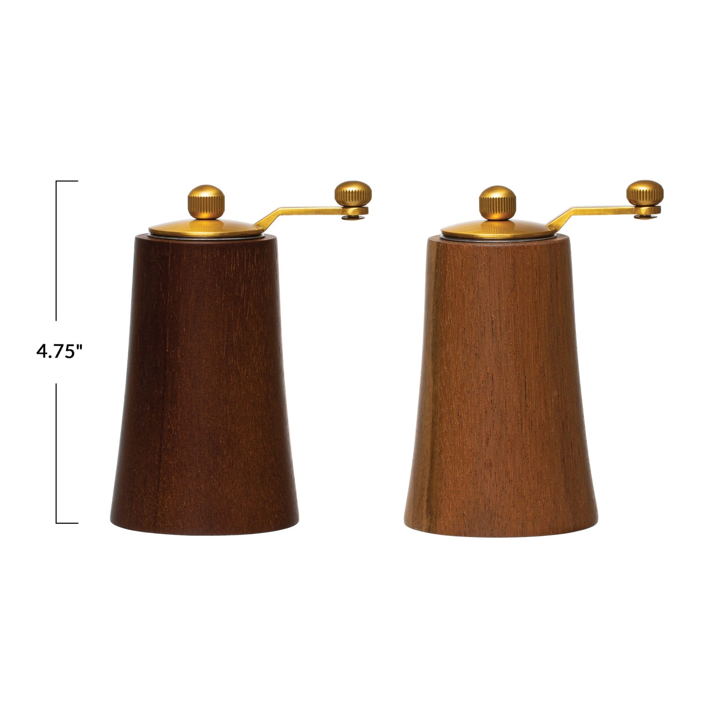*Set* Acacia Wood and Stainless Steel Salt and Pepper