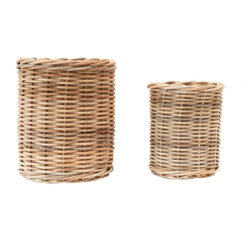 Hand-Woven Wicker Basket/Container - 2 sizes